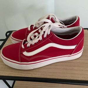 Vans Red and White Women's Sneakers